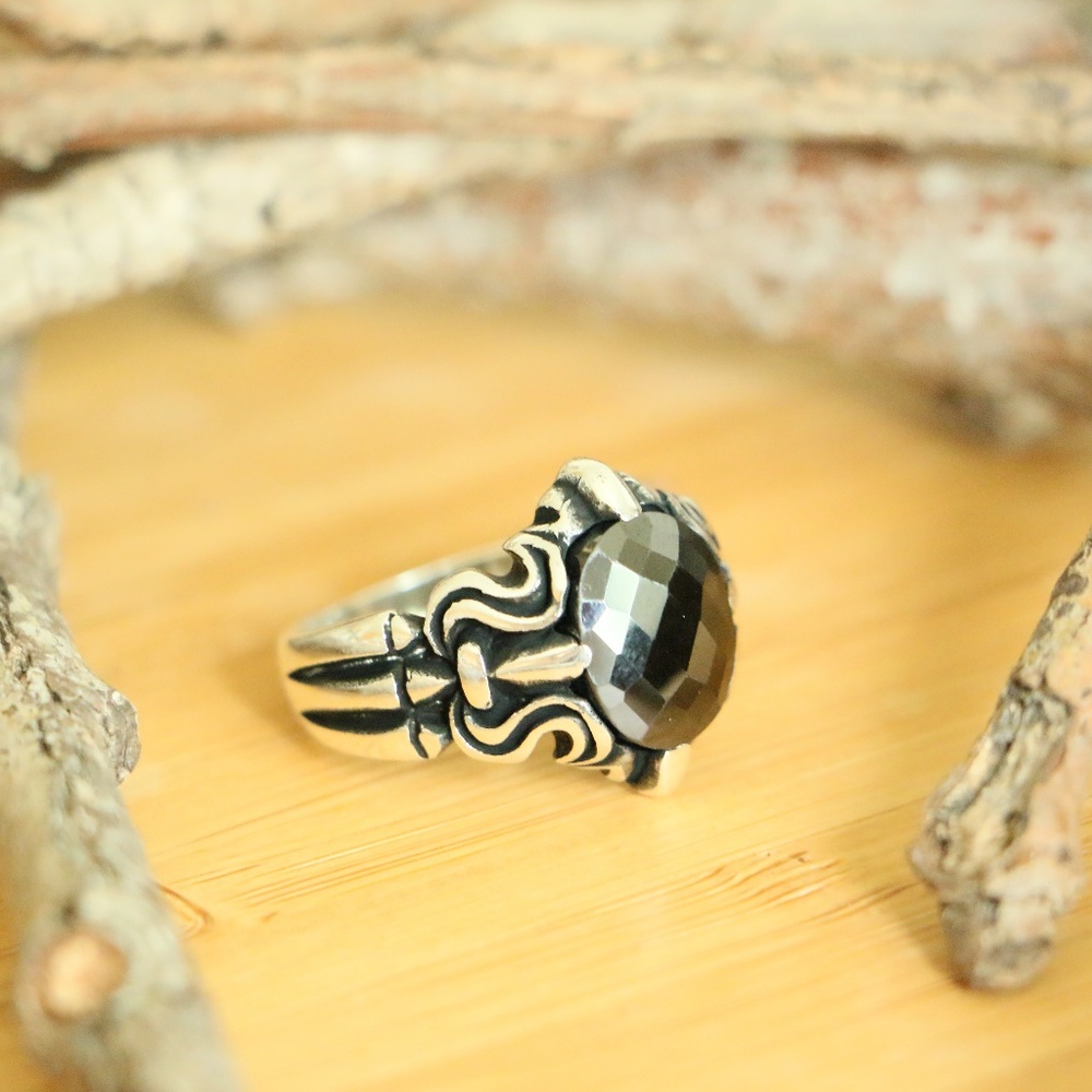 Sterling Silver Men's Rings CZ 9.5